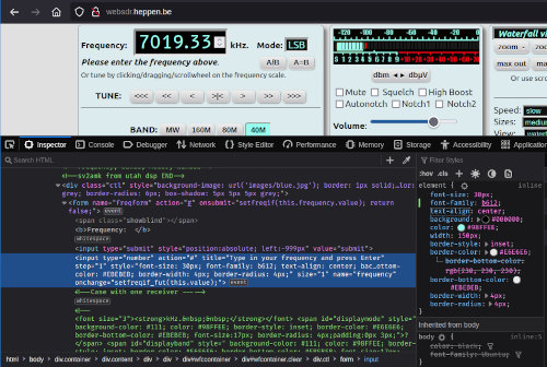 Belgium WebSDR with B612 font