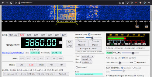 NA5B WebSDR page layout